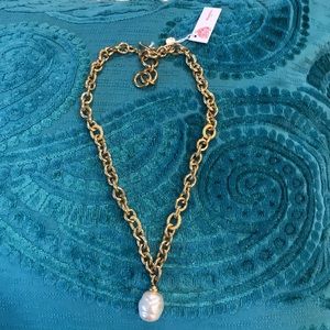 Majorica pearl drop gold plated necklace